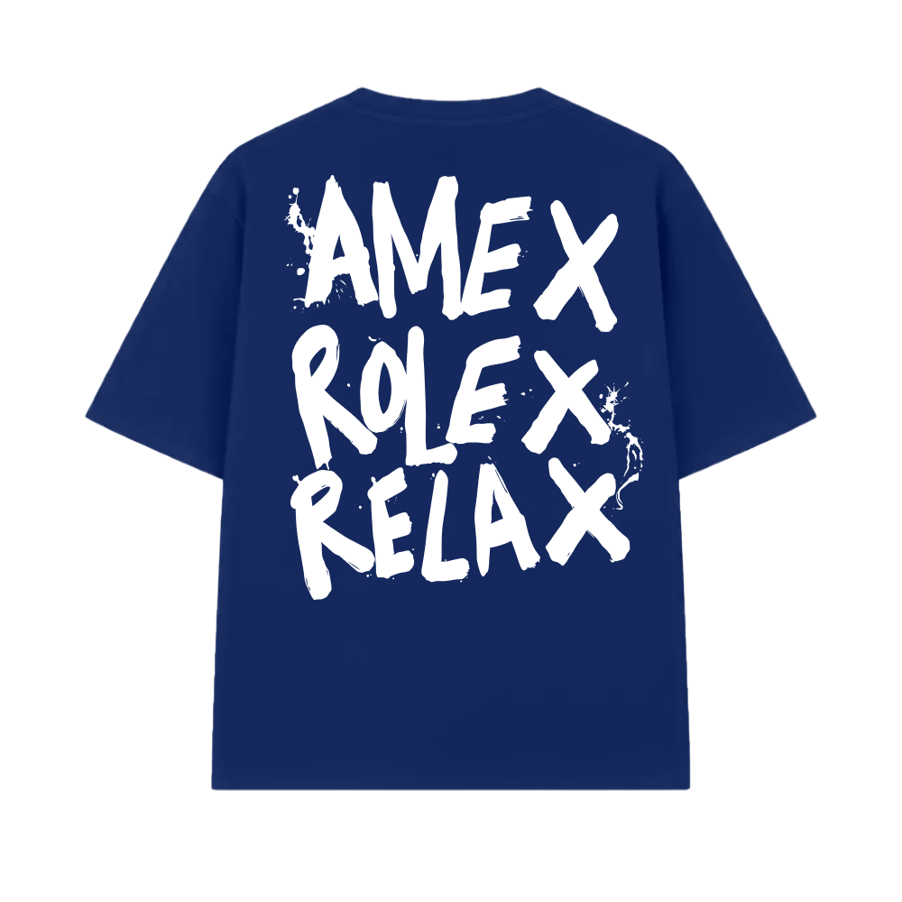 Amex Rolex Relax Blue Oversized T-shirt