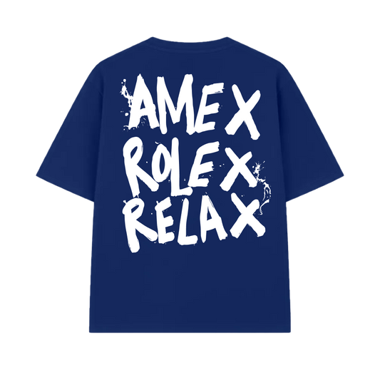 Amex Rolex Relax Blue Oversized T-shirt
