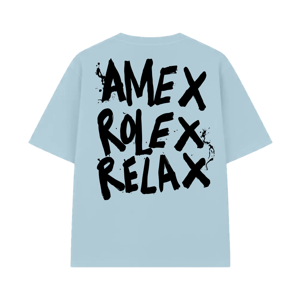 Amex Rolex Relax Ice Blue Oversized T-shirt