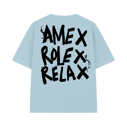 Amex Rolex Relax Ice Blue Oversized T-shirt