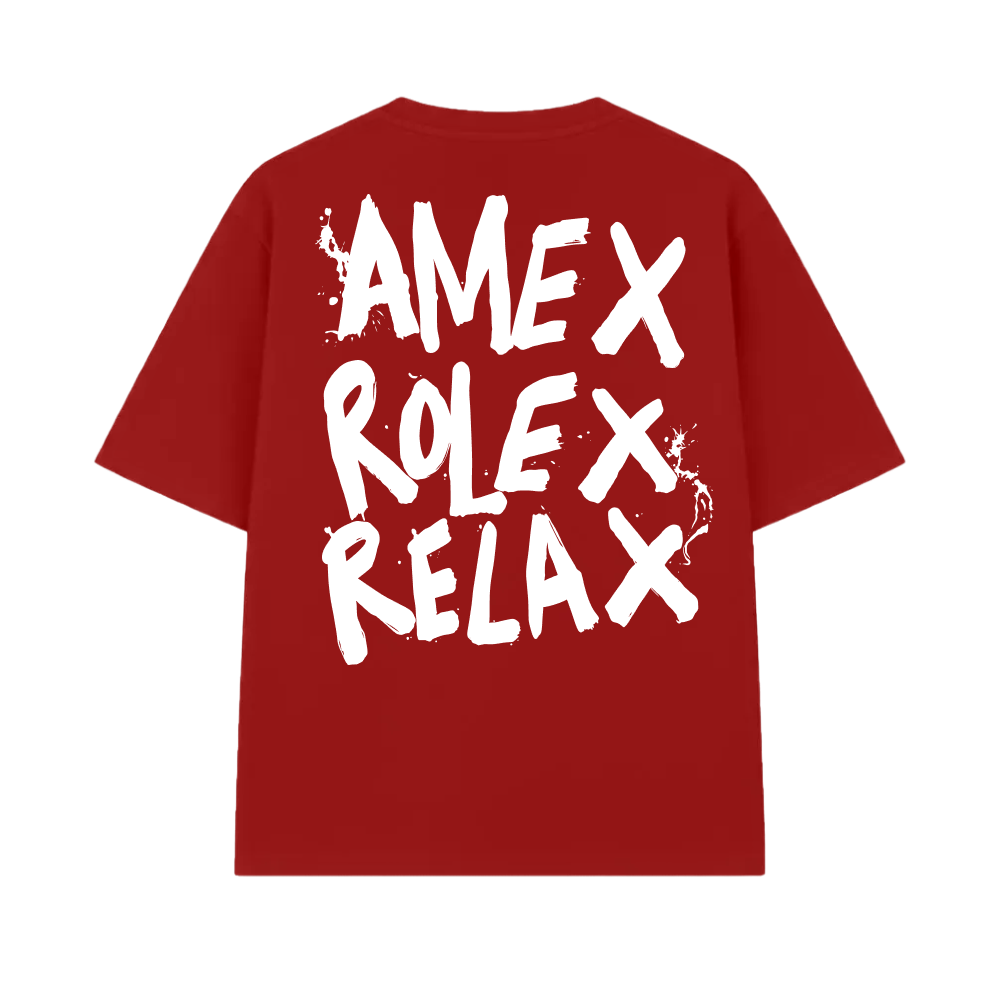 Amex Rolex Relax Red Oversized T-shirt