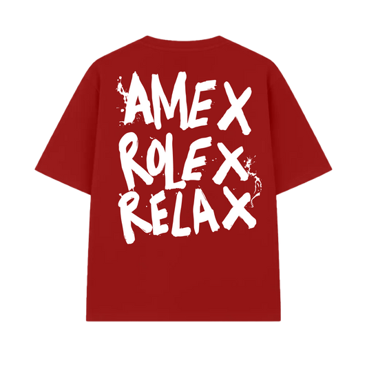 Amex Rolex Relax Red Oversized T-shirt