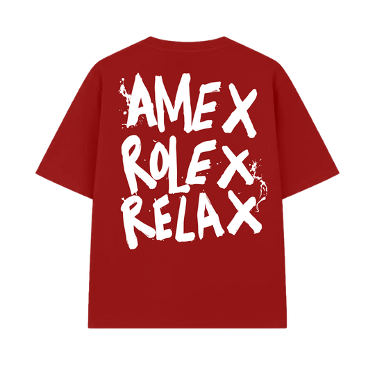 Amex Rolex Relax Red Oversized T-Shirt