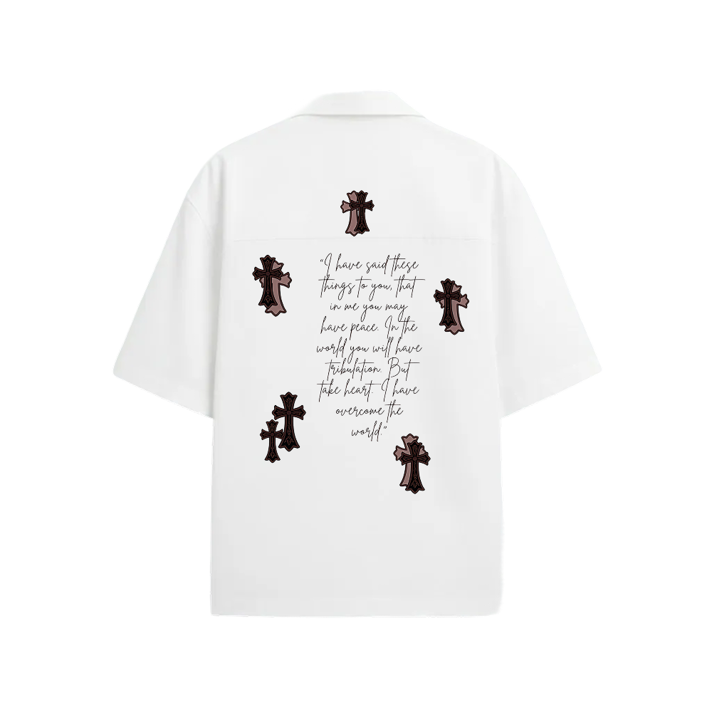 BROWN CROSS BLACKLIST WHITE BOWLING SHIRT