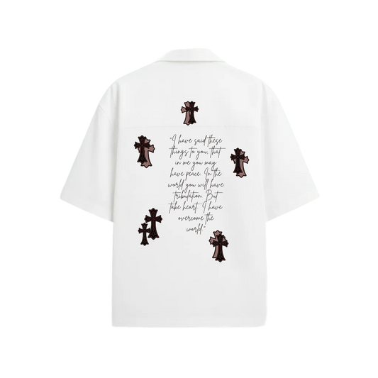 BROWN CROSS BLACKLIST WHITE BOWLING SHIRT