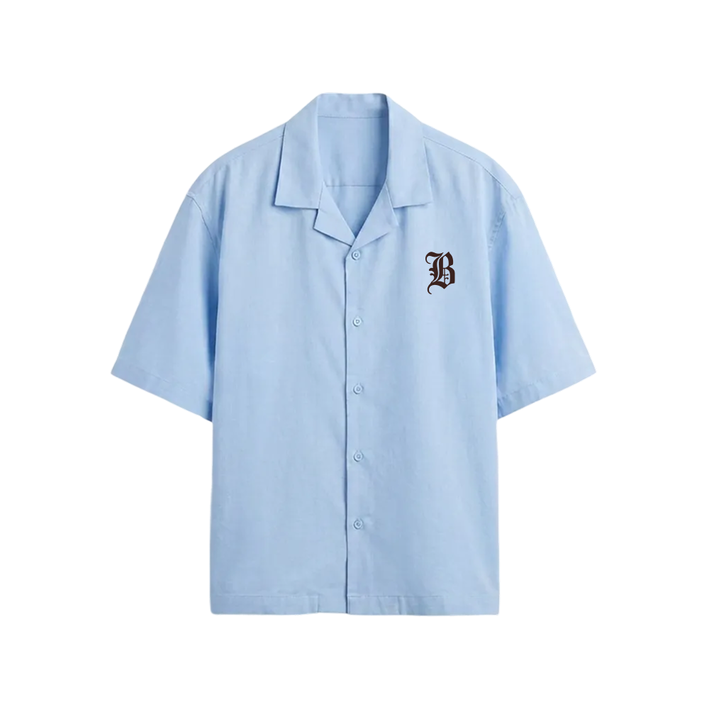 BROWN CROSS BLACKLIST ICE BLUE BOWLING SHIRT