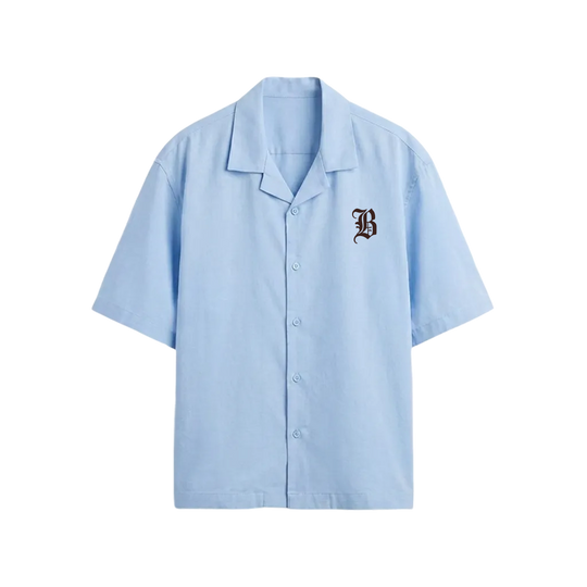 Brown Cross Blacklist Ice Blue Bowling Shirt