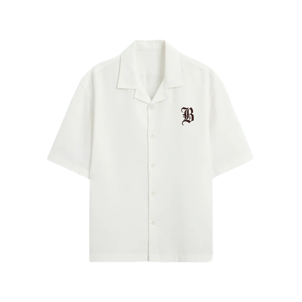 Brown Cross Blacklist White Bowling Shirt