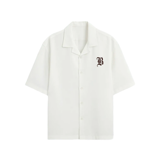 BROWN CROSS BLACKLIST WHITE BOWLING SHIRT