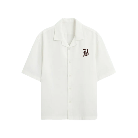 Brown Cross Blacklist White Bowling Shirt