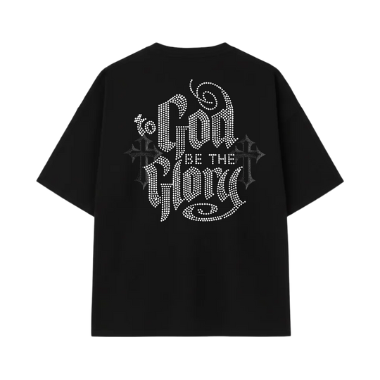 Blacklist “god Be the Glory” Oversized Black Tee