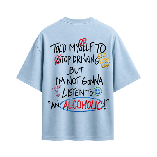 Blacklist Alcoholic Ice-Blue T-shirt