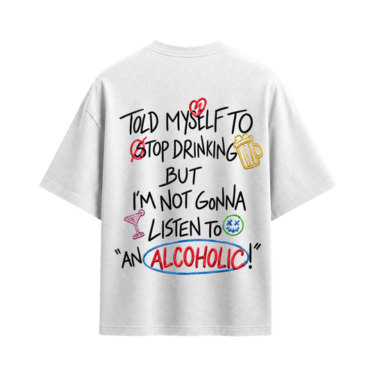 Blacklist Alcoholic White T-shirt
