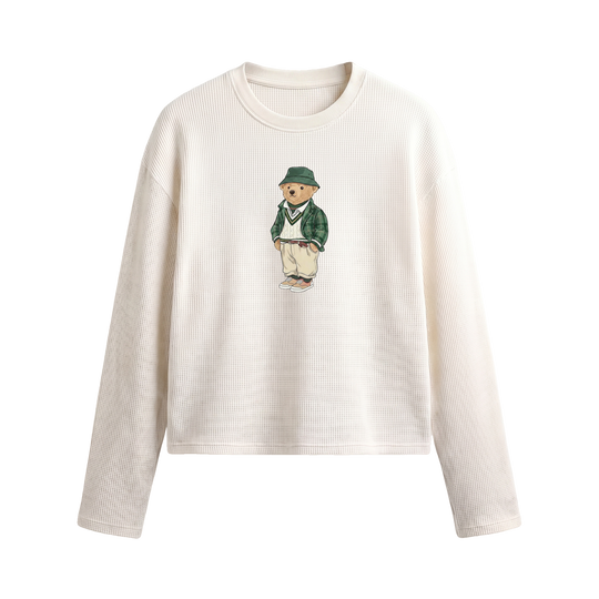 Blacklist Bear Classic Waffle T-Shirt Off White
