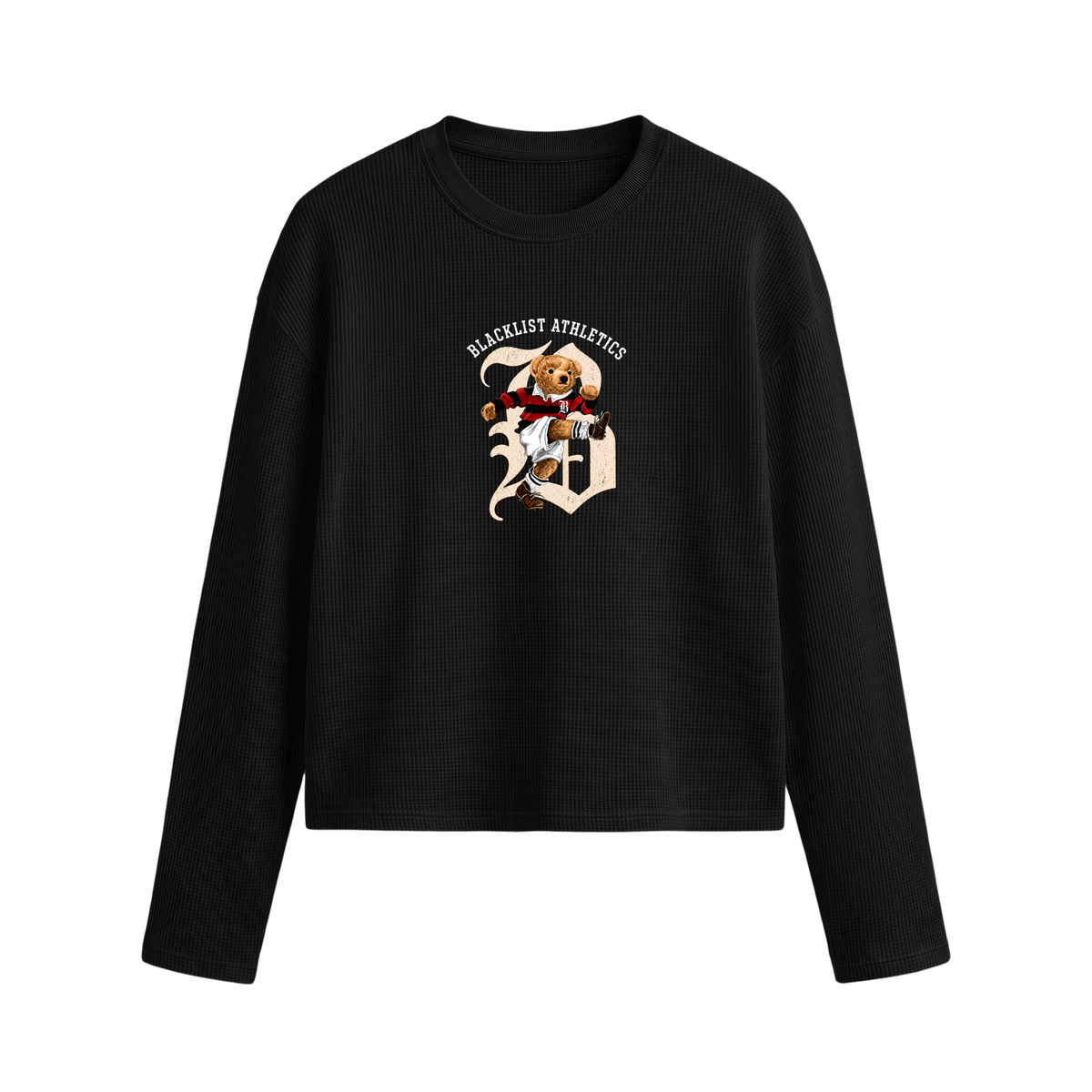 Blacklist Bear Collective Waffle T-shirt Black