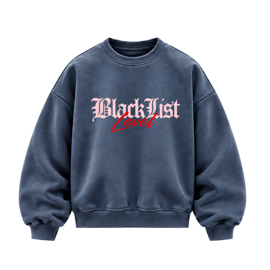 Blacklist Blacklist Flame Sweatshirt Blue Stone Wash