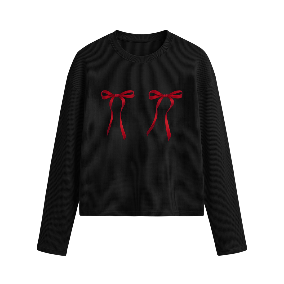 Blacklist Cherry Knot Waffle T-shirt Black