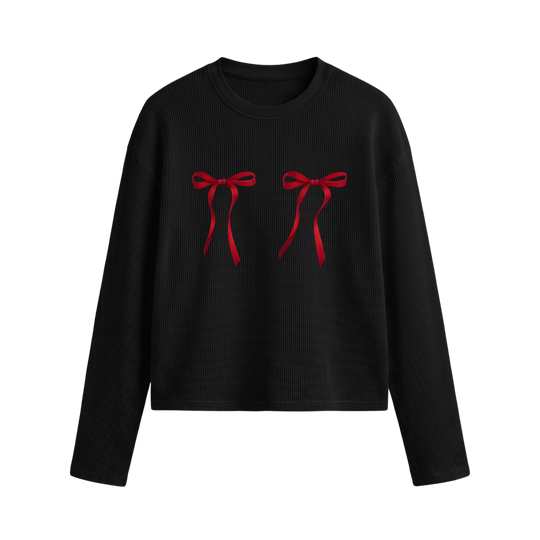 Blacklist Cherry Knot Waffle T-shirt Black