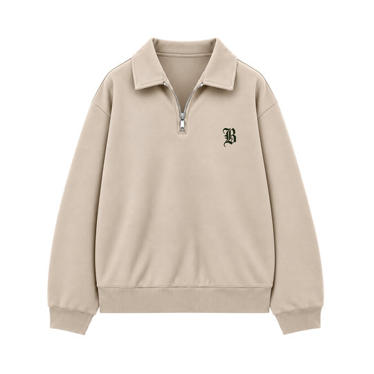 Blacklist Chrome Dynasty Quarter Zip Sweatshirt Beige