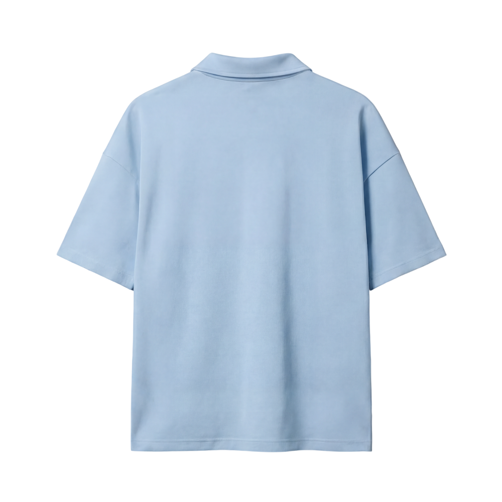Blacklist Club Ice Blue Oversized Quarter Zip T-Shirt