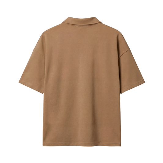 Blacklist Club Sand Oversized Quarter Zip T-Shirt