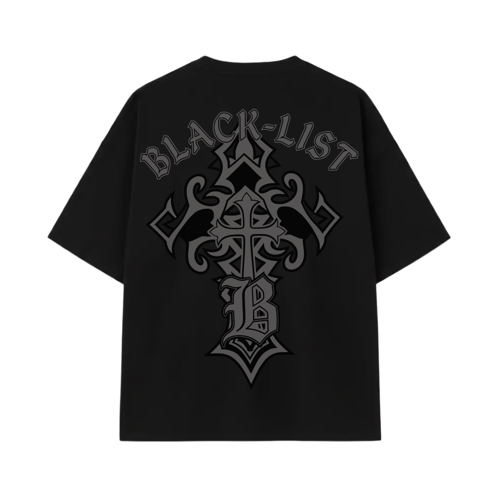 Blacklist Crosses Black Oversized T-Shirt