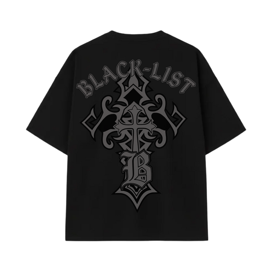 Blacklist Crosses Black Oversized T-Shirt