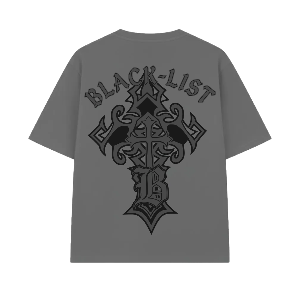 Blacklist Crosses Grey Oversized T-Shirt