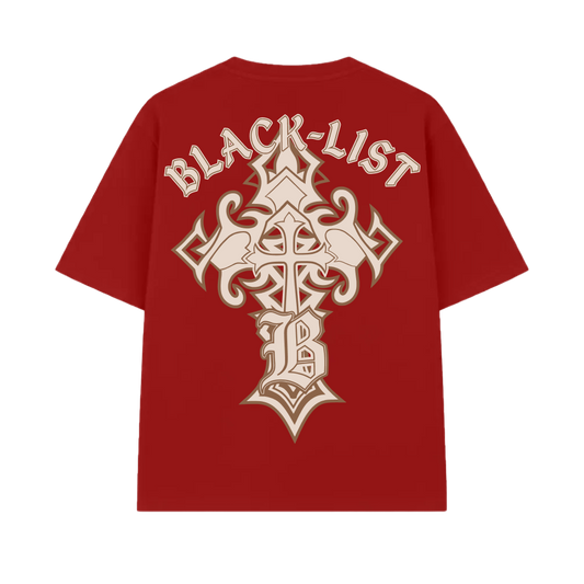 Blacklist Crosses Red Oversized T-Shirt