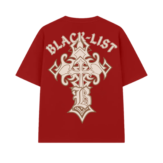 Blacklist Crosses Red Oversized T-Shirt