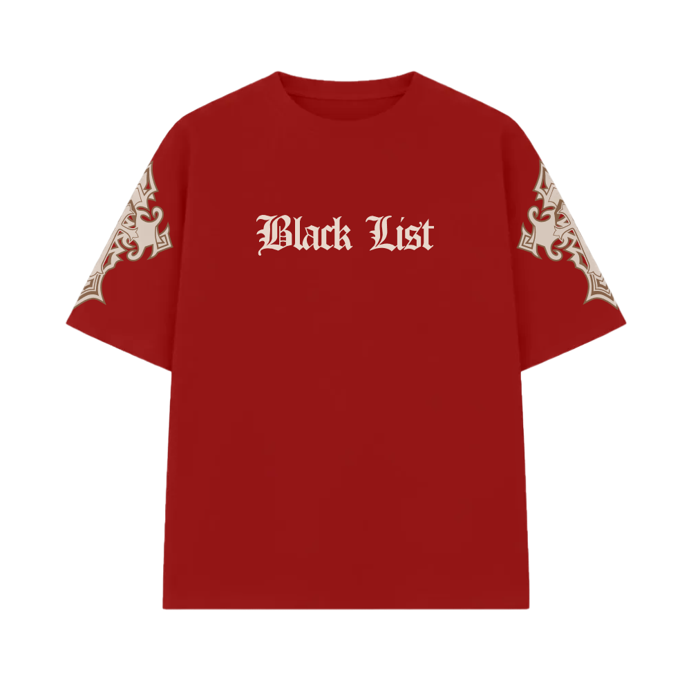 Blacklist Crosses Red Oversized T-Shirt