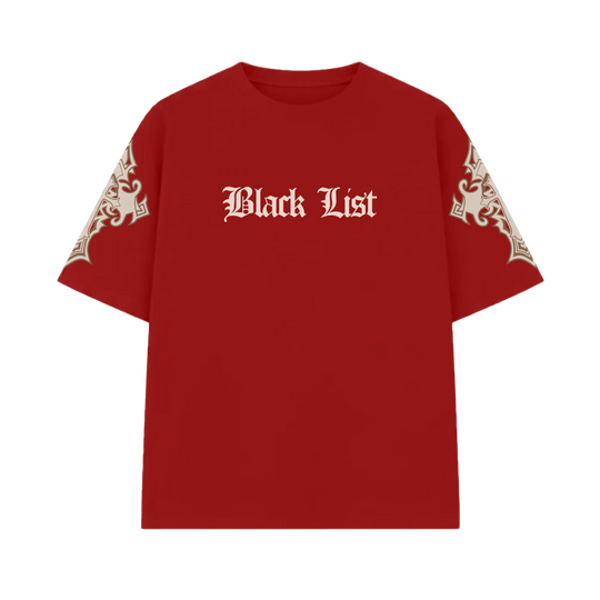 Blacklist Crosses Red Oversized T-Shirt