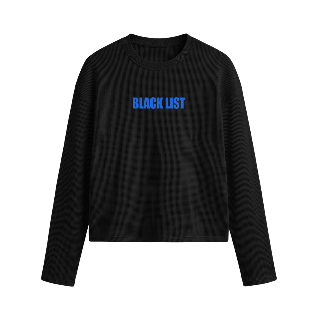 Blacklist Drip Blue Oversized Waffle T-Shirt Black