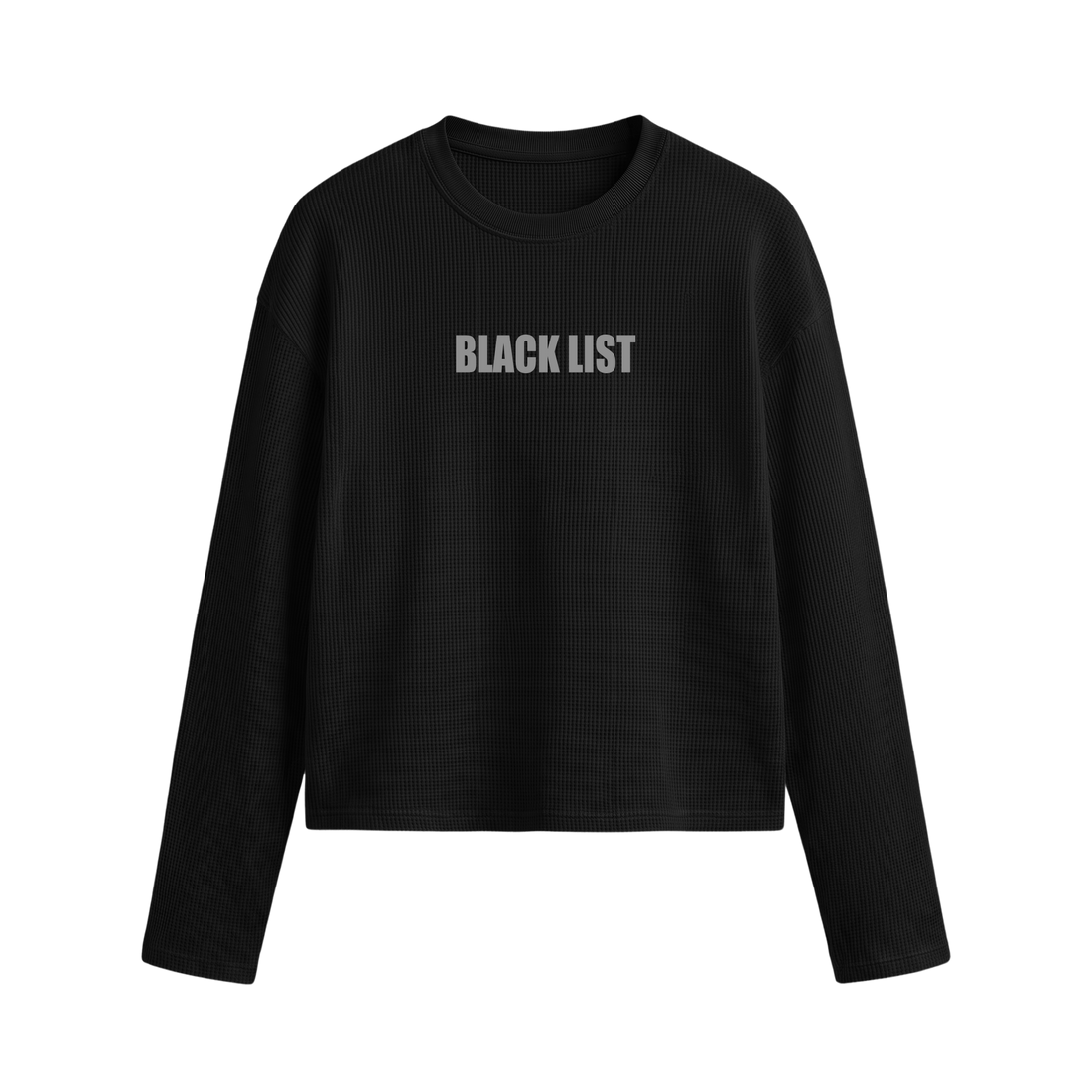 Blacklist Drip Grey Oversized Waffle T-Shirt Black