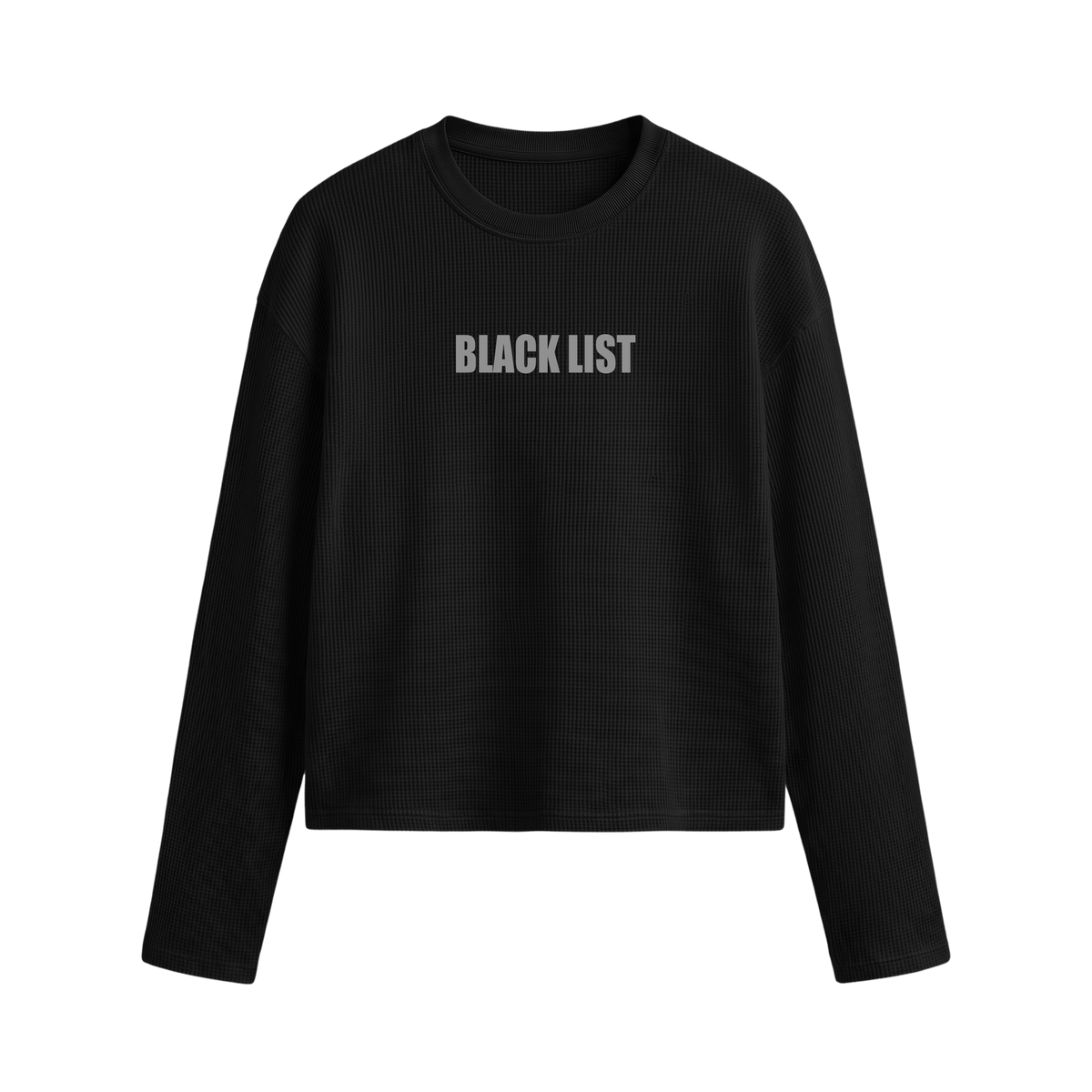 Blacklist Drip Grey Oversized Waffle T-shirt Black