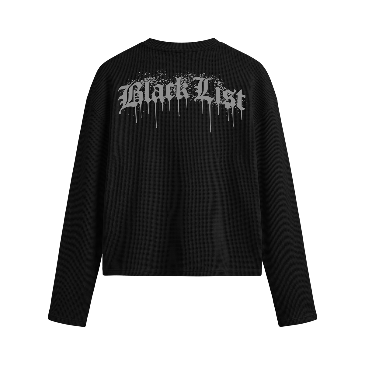 Blacklist Drip Grey Oversized Waffle T-shirt Black