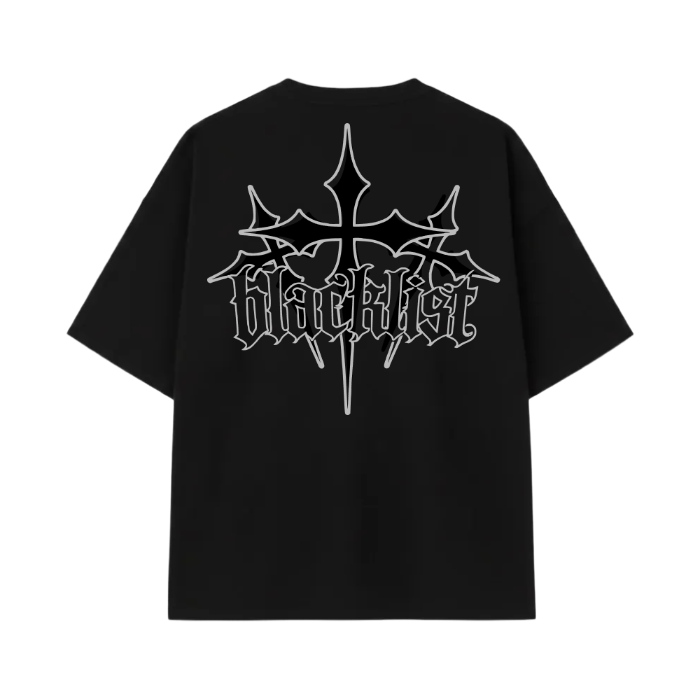 Blacklist Shadow Cross Classic Oversized Black T-shirt