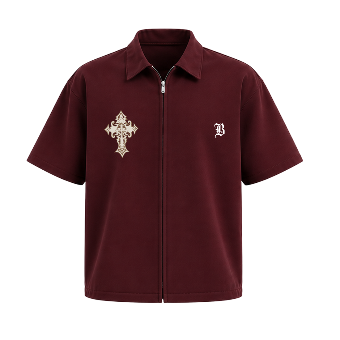 Blacklist Silent Rebel Zipper Shirt Maroon