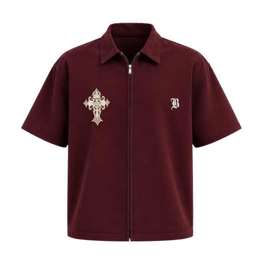 Blacklist Silent Rebel Zipper Shirt Maroon