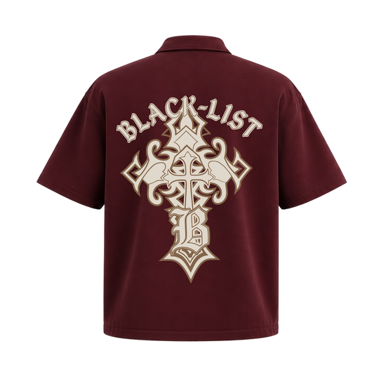 Blacklist Silent Rebel Zipper Shirt Maroon