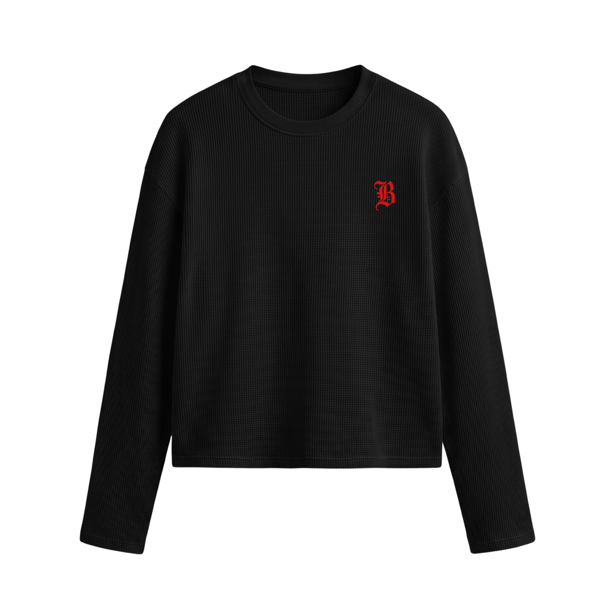 Blacklist Wild Rose Knit Waffle T-shirt Black
