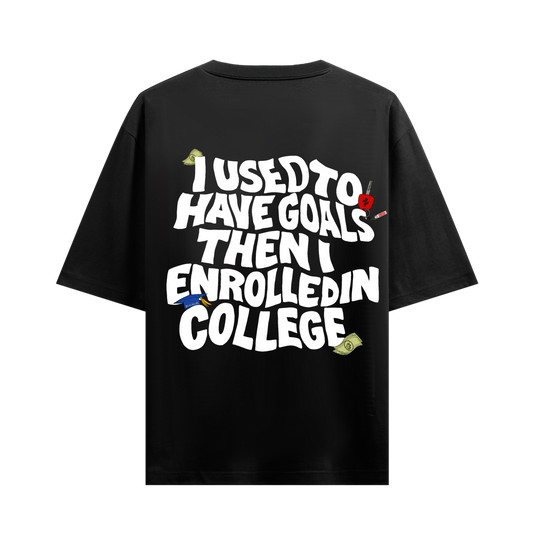 ONE OF ONE I USED TO HAVE GOALS  BLACK OVERSIZED T-SHIRT