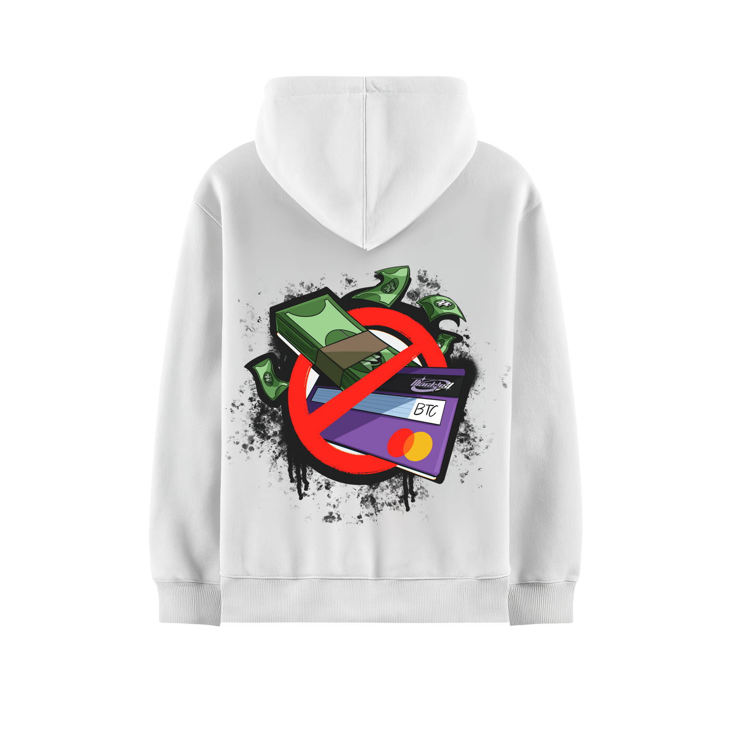 CASH & CARDS WHITE OVERSIZED HOODIE