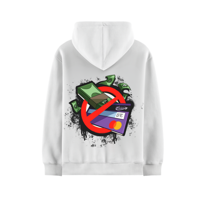 CASH & CARDS WHITE OVERSIZED HOODIE