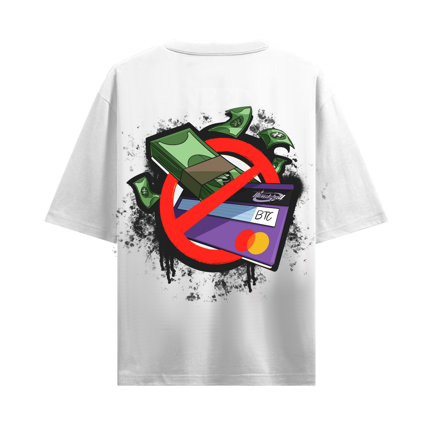 CASH & CARDS WHITE OVERSIZED T-SHIRT