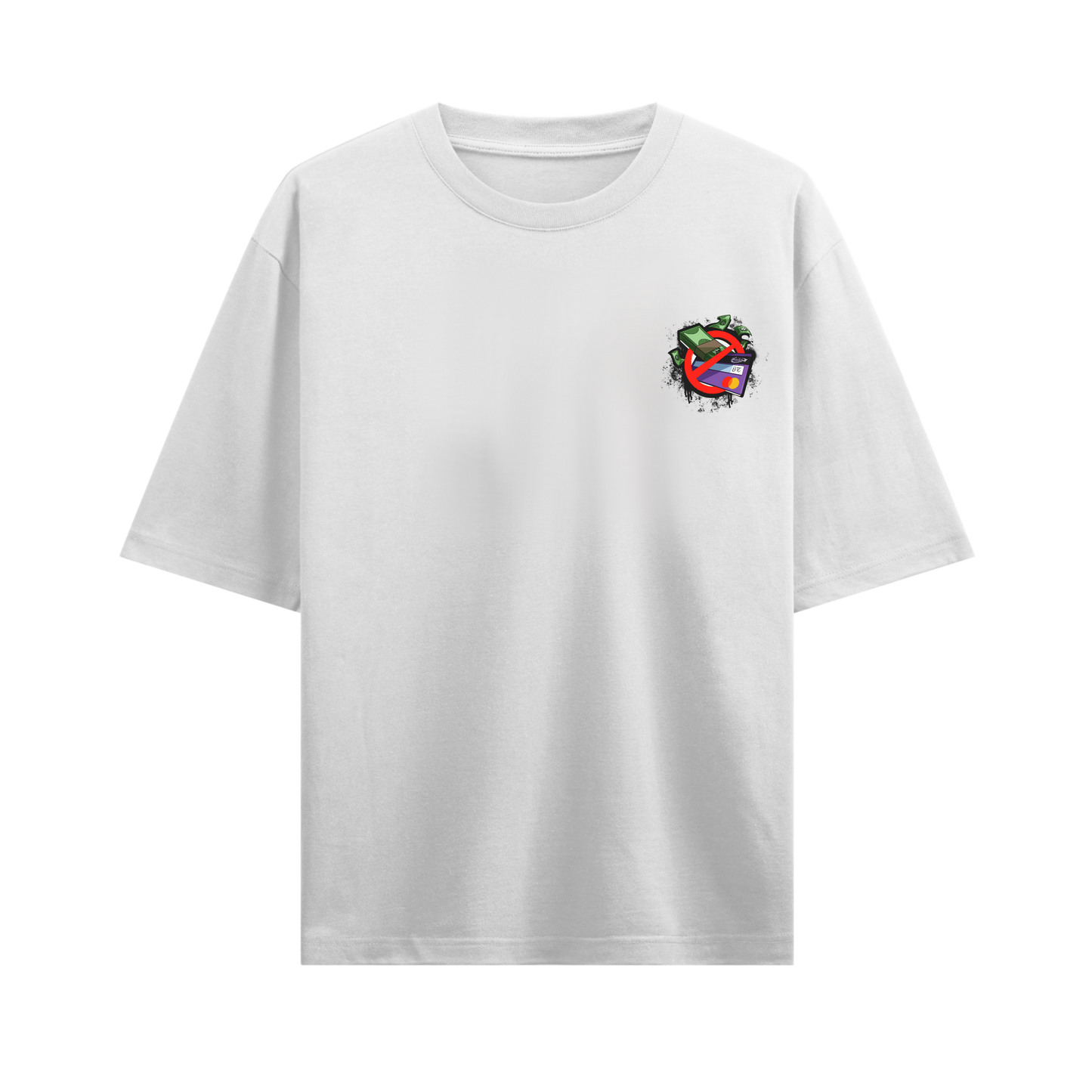 CASH & CARDS WHITE OVERSIZED T-SHIRT