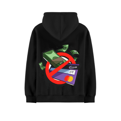 CASH & CARDS BLACK OVERSIZED HOODIE