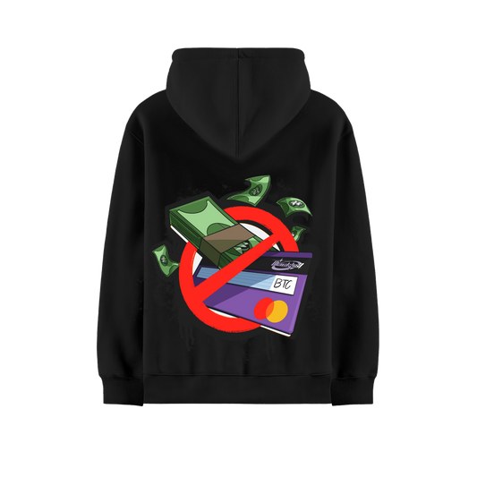 CASH & CARDS BLACK OVERSIZED HOODIE