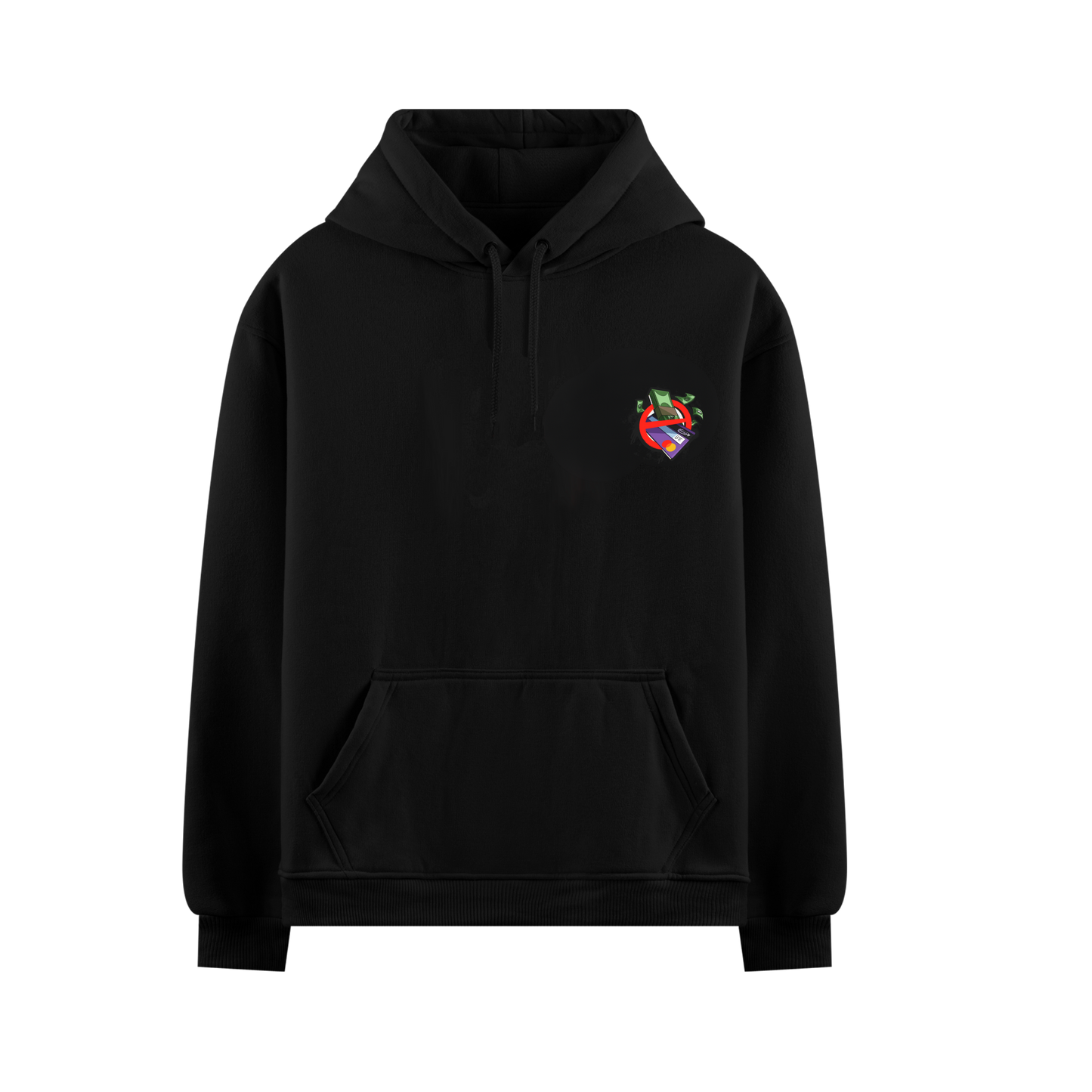CASH & CARDS BLACK OVERSIZED HOODIE