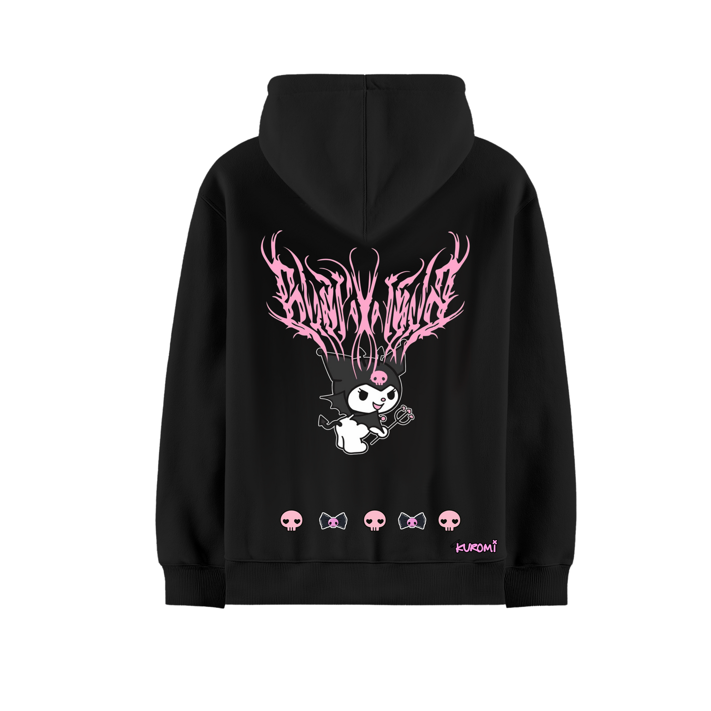ONE OF ONE KUROMI BLACK OVERSIZED HOODIE